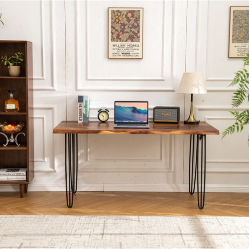 Riverside Benches Live Edge Desk with Hairpin Legs and South American